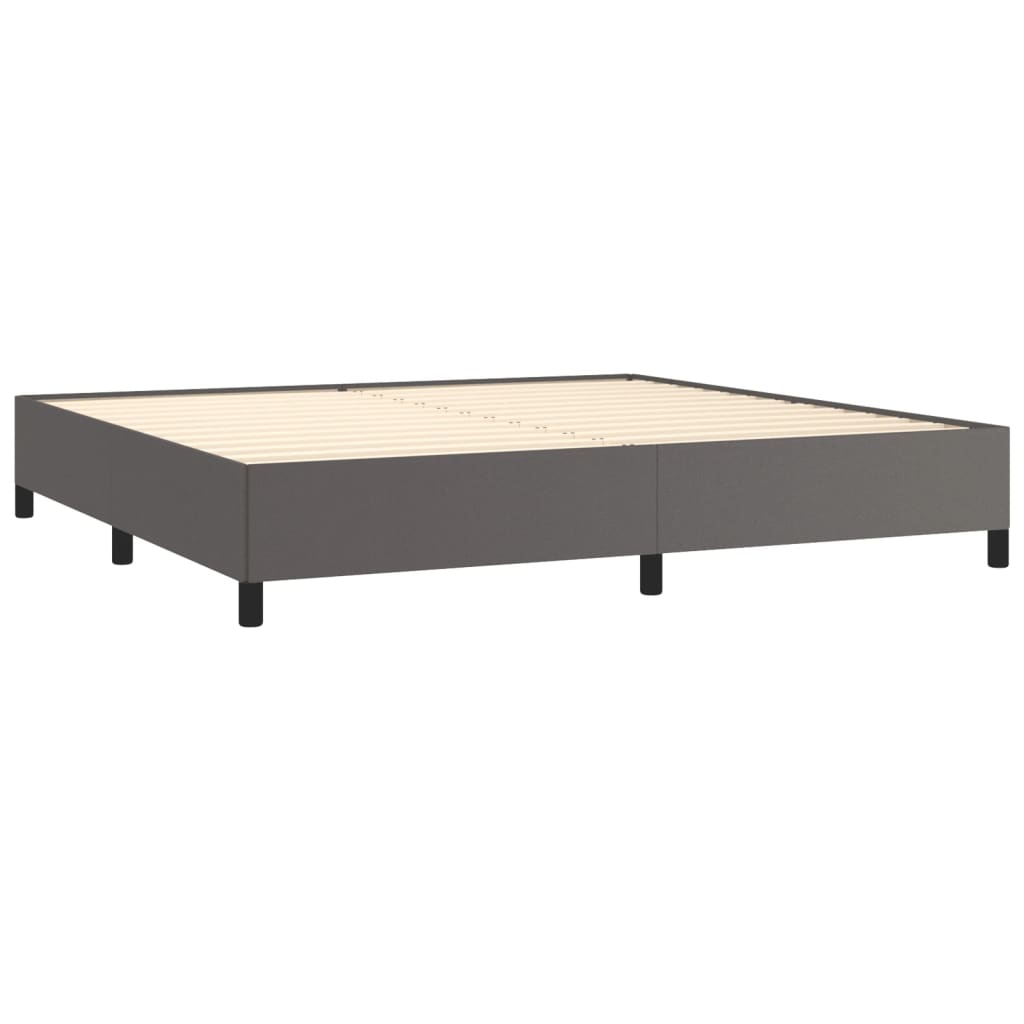 vidaXL Estructura de cama sin colchón cuero sintético gris 200x200 cm