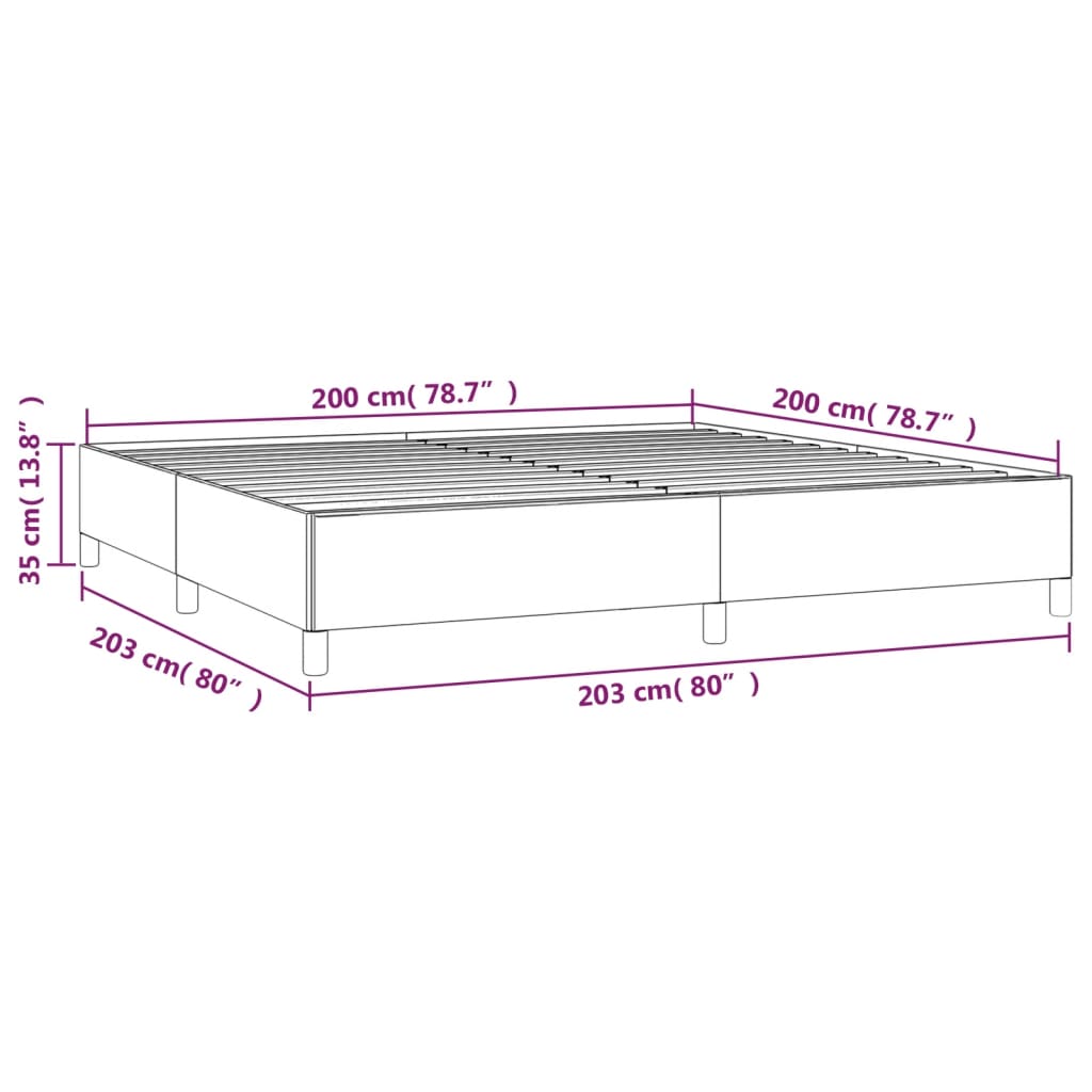 vidaXL Estructura de cama sin colchón cuero sintético gris 200x200 cm