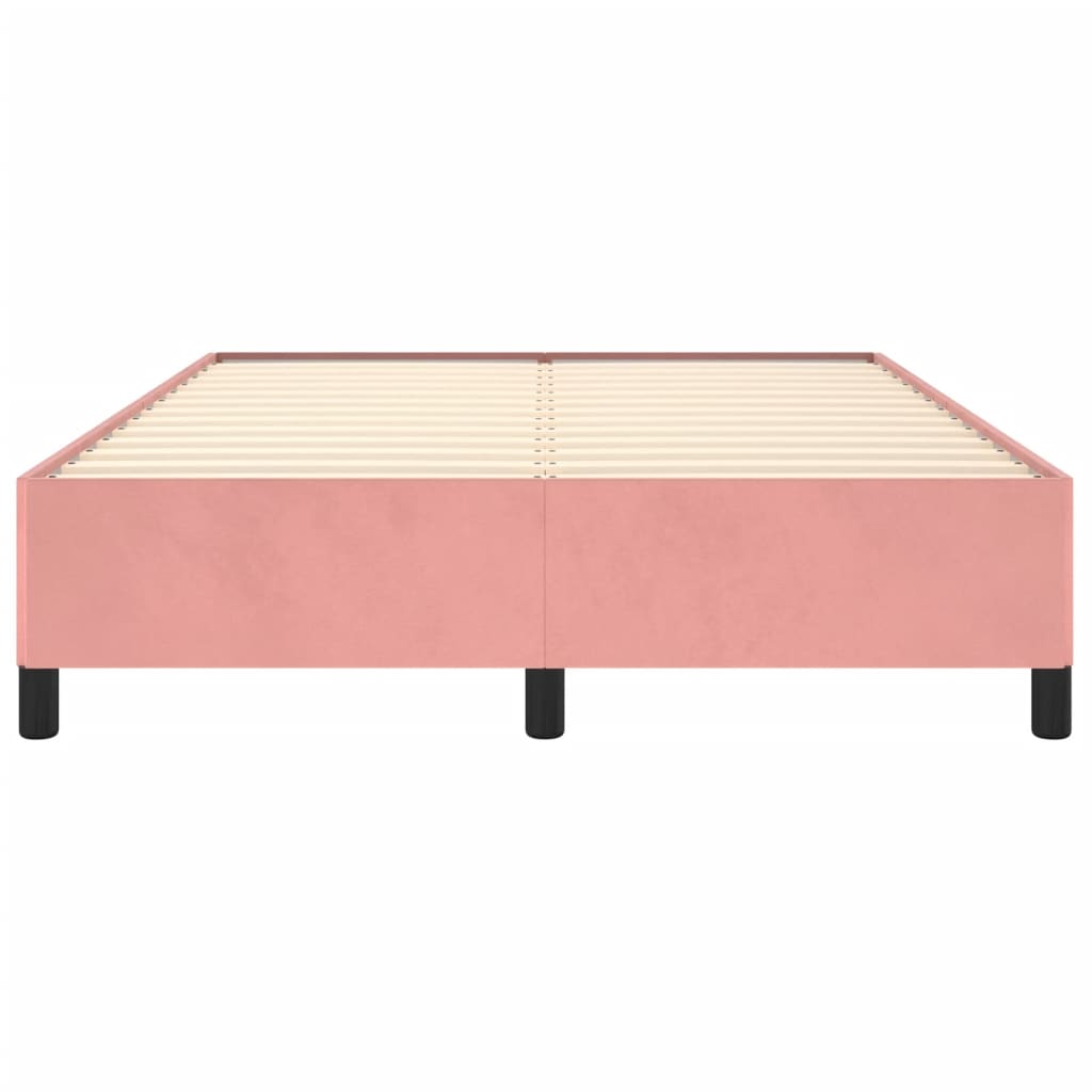 vidaXL Estructura de cama sin colchón terciopelo rosa 140x200 cm