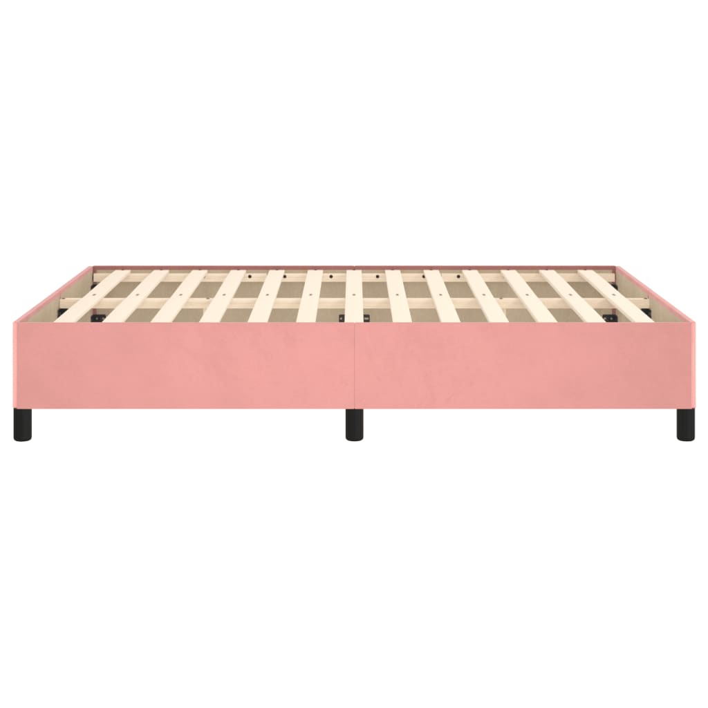 vidaXL Estructura de cama sin colchón terciopelo rosa 140x200 cm