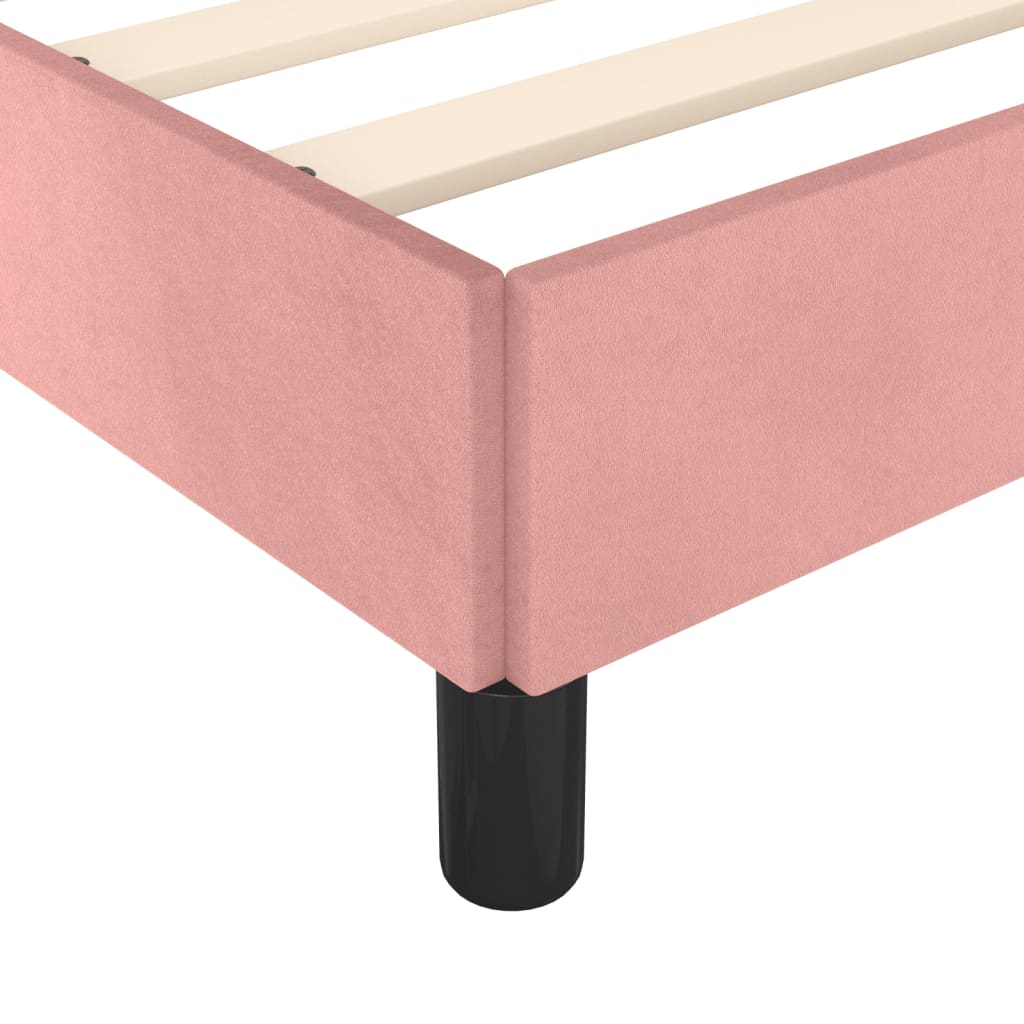 vidaXL Estructura de cama sin colchón terciopelo rosa 140x200 cm