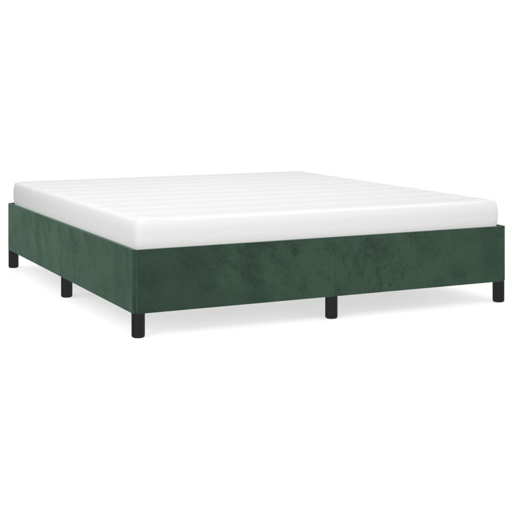 vidaXL Estructura cama sin colchón terciopelo verde oscuro 180x200 cm