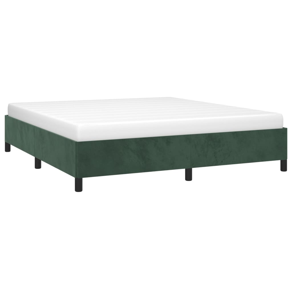 vidaXL Estructura cama sin colchón terciopelo verde oscuro 180x200 cm