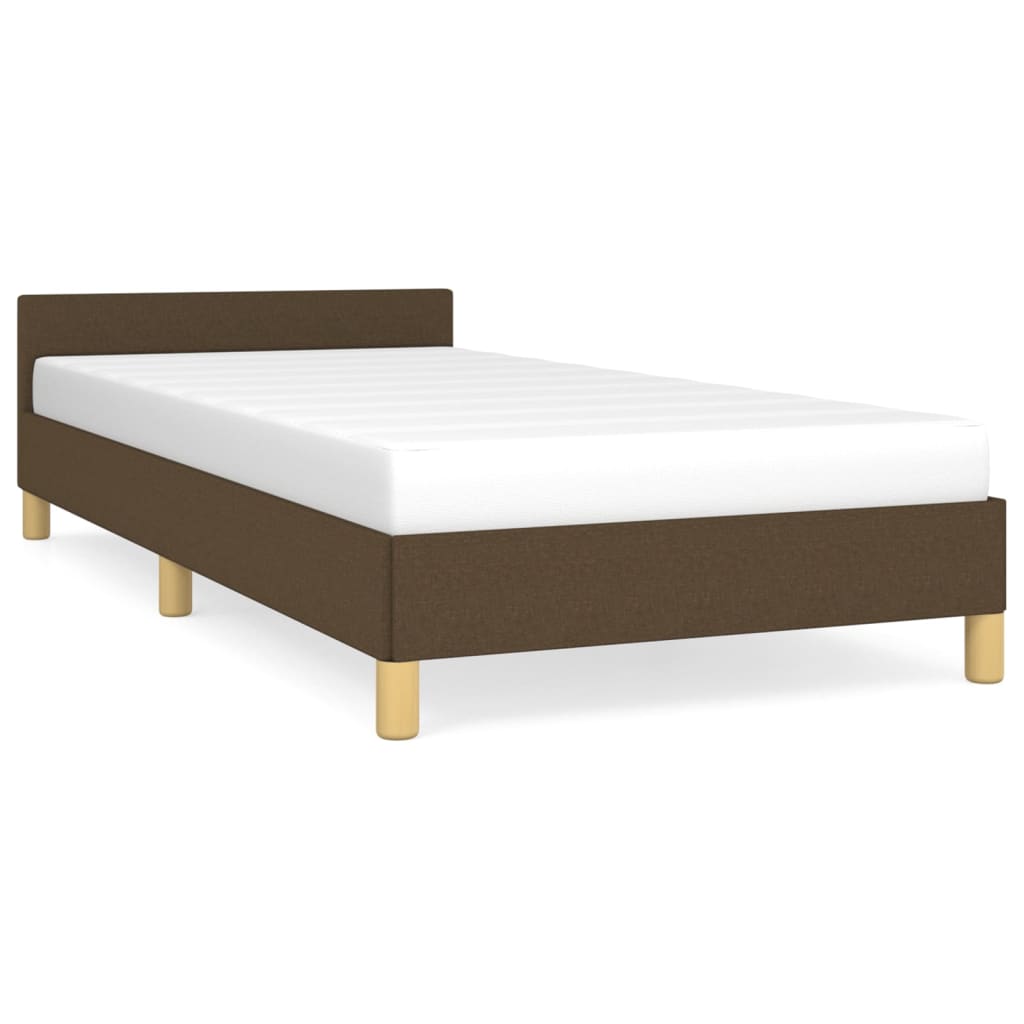 vidaXL Estructura de cama sin colchón tela marrón oscuro 80x200 cm