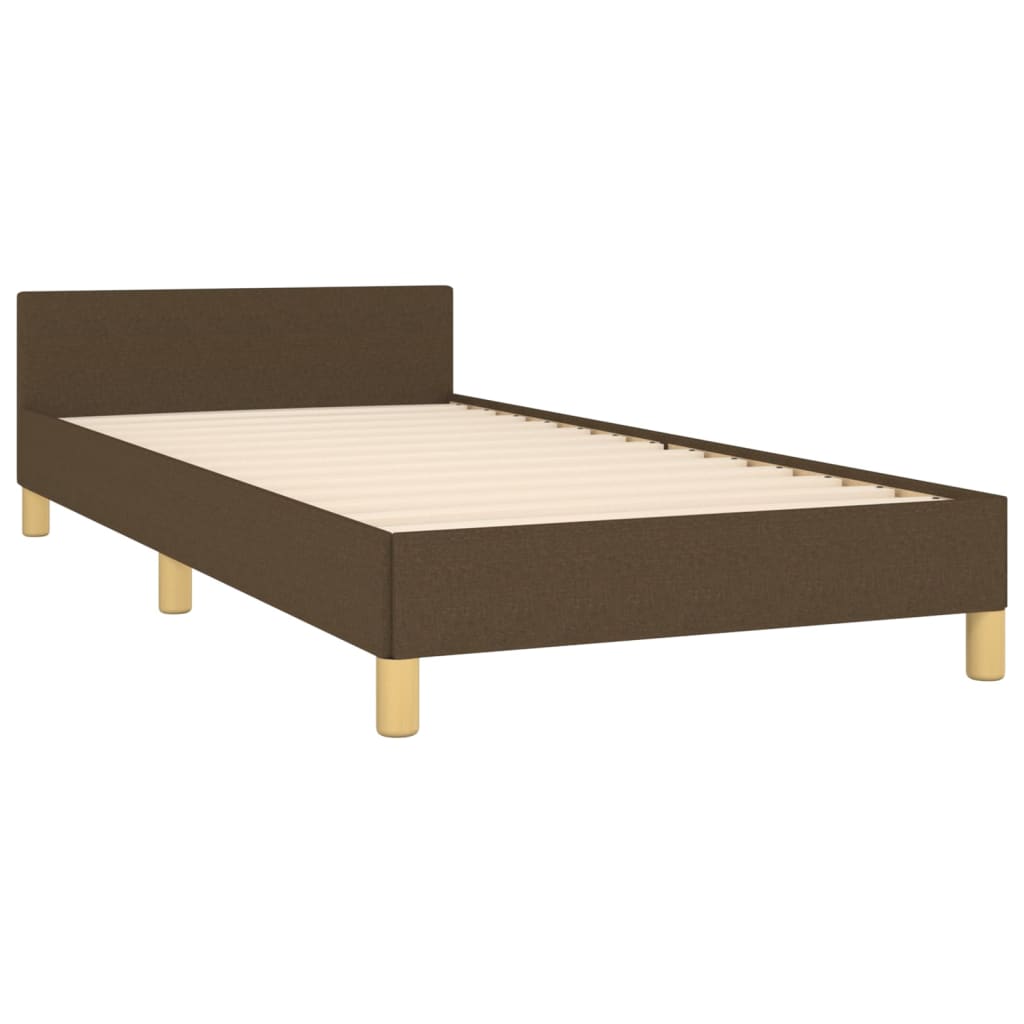 vidaXL Estructura de cama sin colchón tela marrón oscuro 80x200 cm