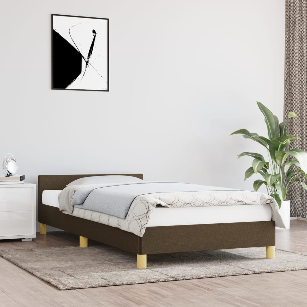 vidaXL Estructura de cama sin colchón tela marrón oscuro 80x200 cm