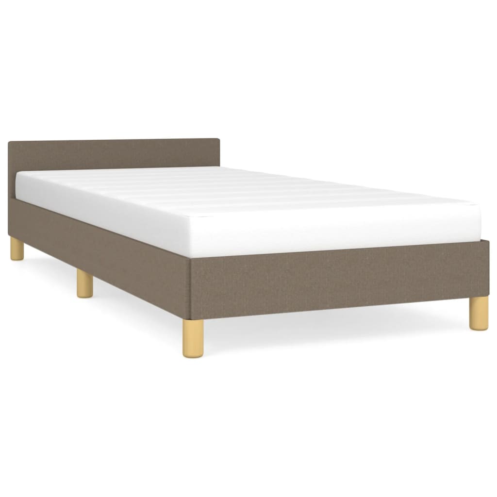 vidaXL Estructura de cama con cabecero sin colchón tela taupe 80x200cm