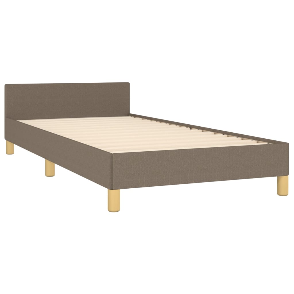 vidaXL Estructura de cama con cabecero sin colchón tela taupe 80x200cm