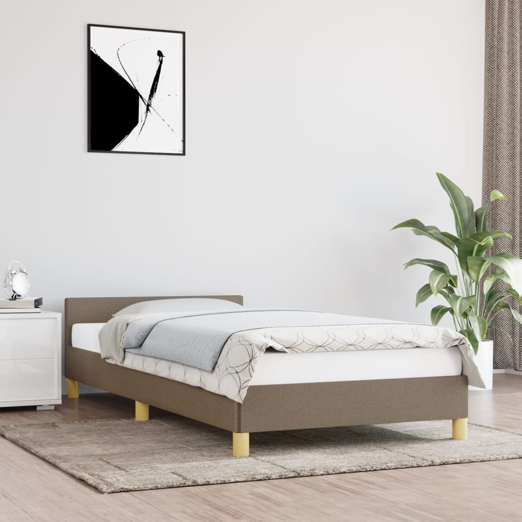 vidaXL Estructura de cama con cabecero sin colchón tela taupe 80x200cm