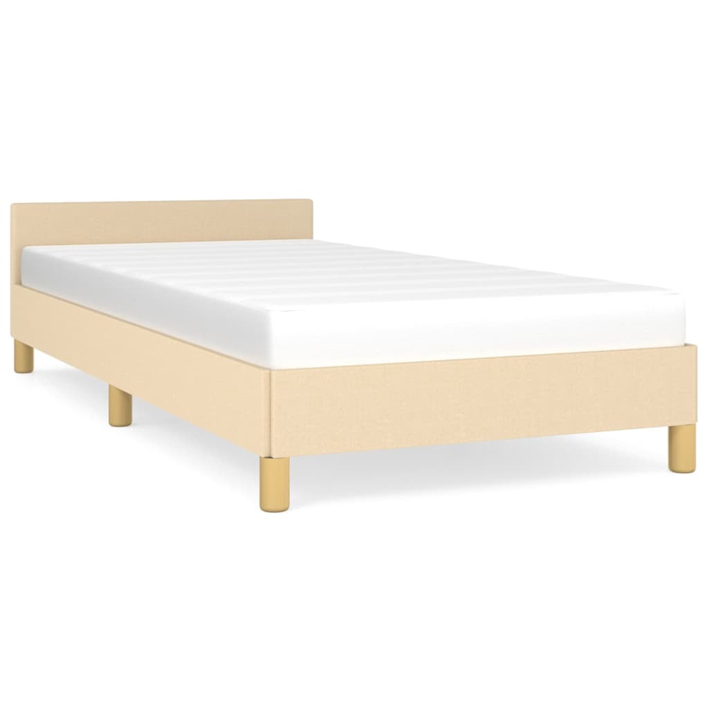 vidaXL Estructura de cama con cabecero sin colchón tela crema 80x200cm