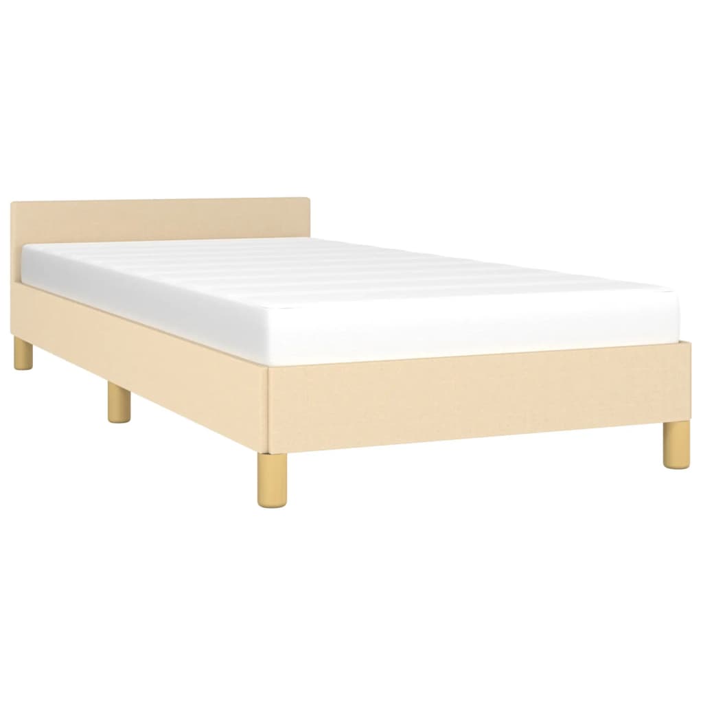 vidaXL Estructura de cama con cabecero sin colchón tela crema 80x200cm