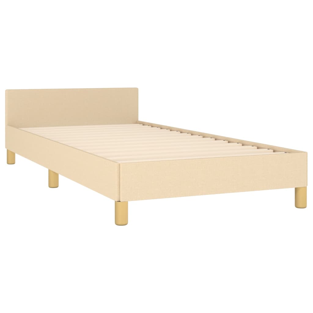 vidaXL Estructura de cama con cabecero sin colchón tela crema 80x200cm