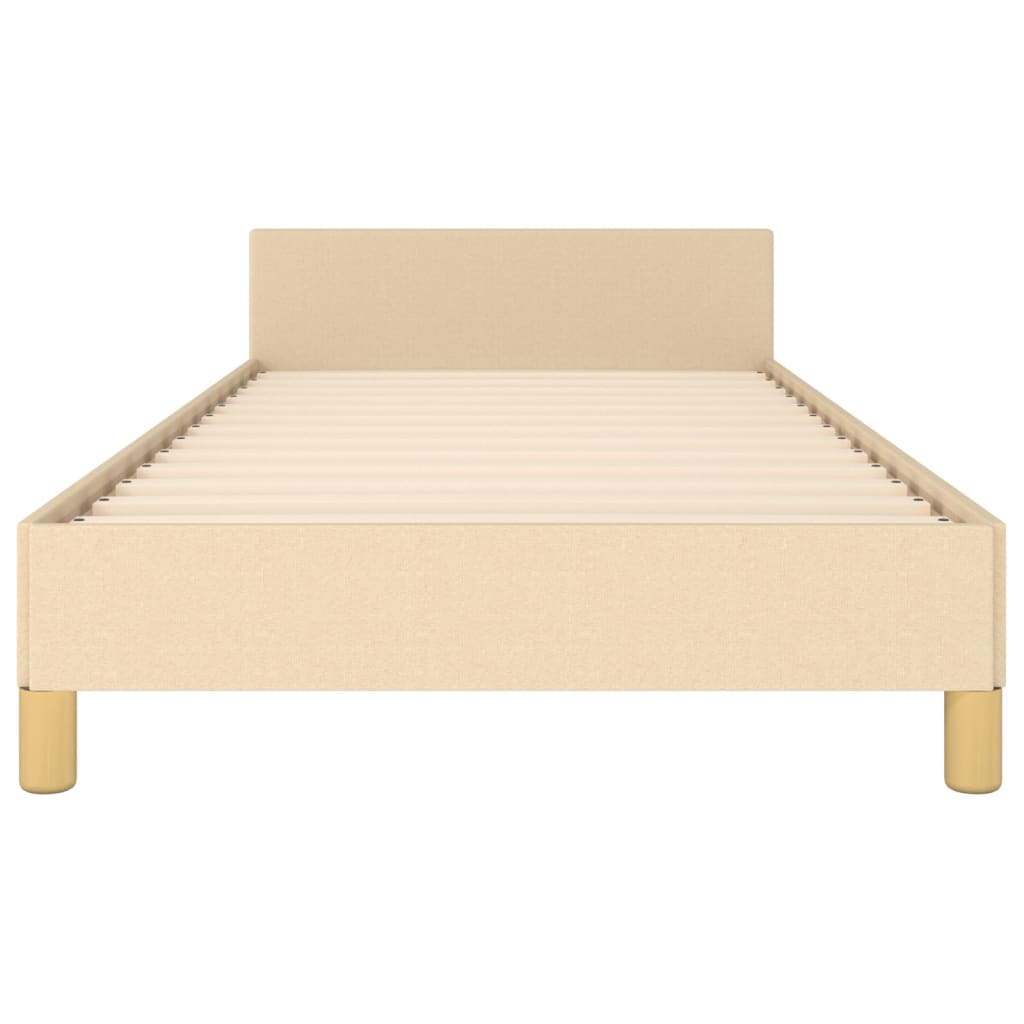 vidaXL Estructura de cama con cabecero sin colchón tela crema 80x200cm