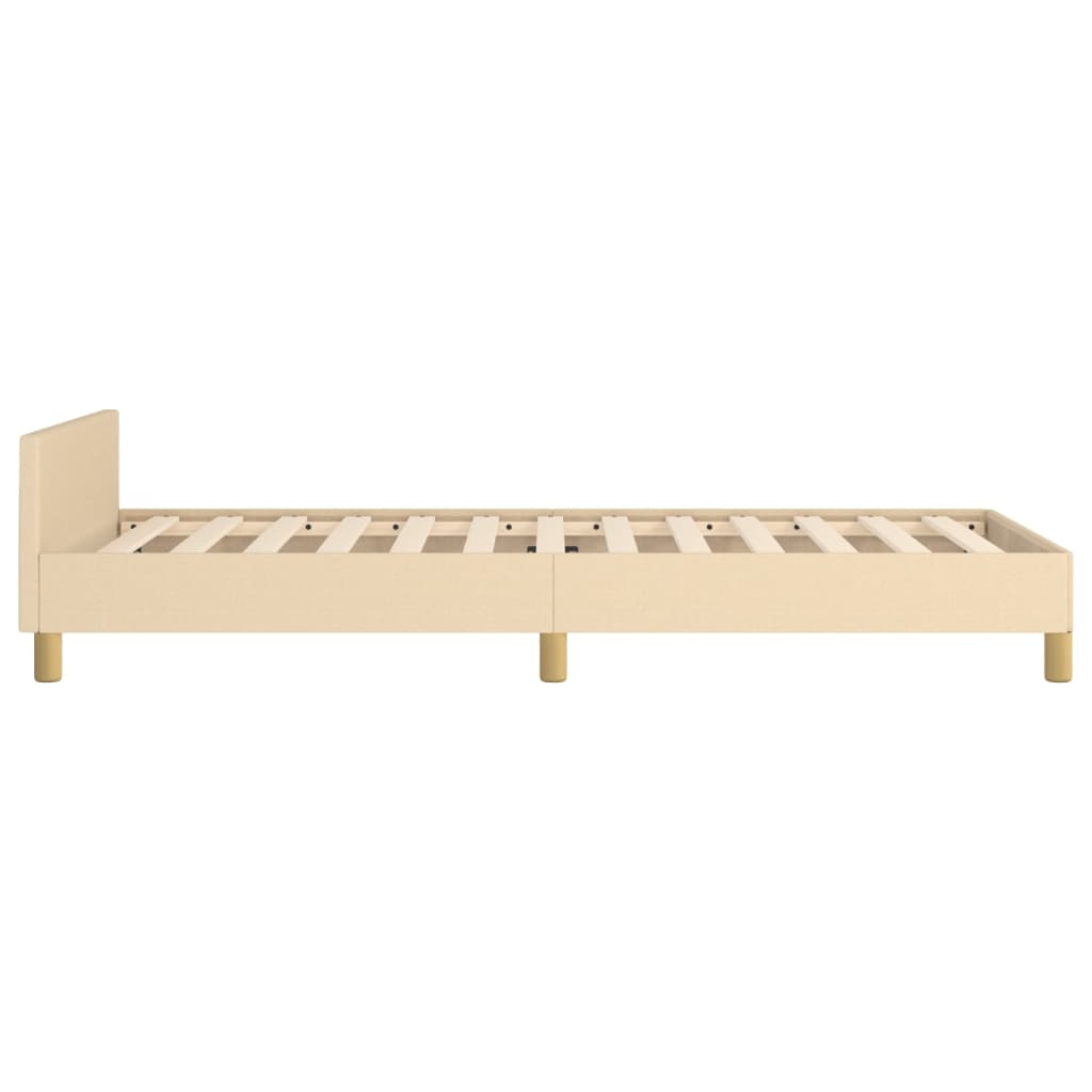 vidaXL Estructura de cama con cabecero sin colchón tela crema 80x200cm