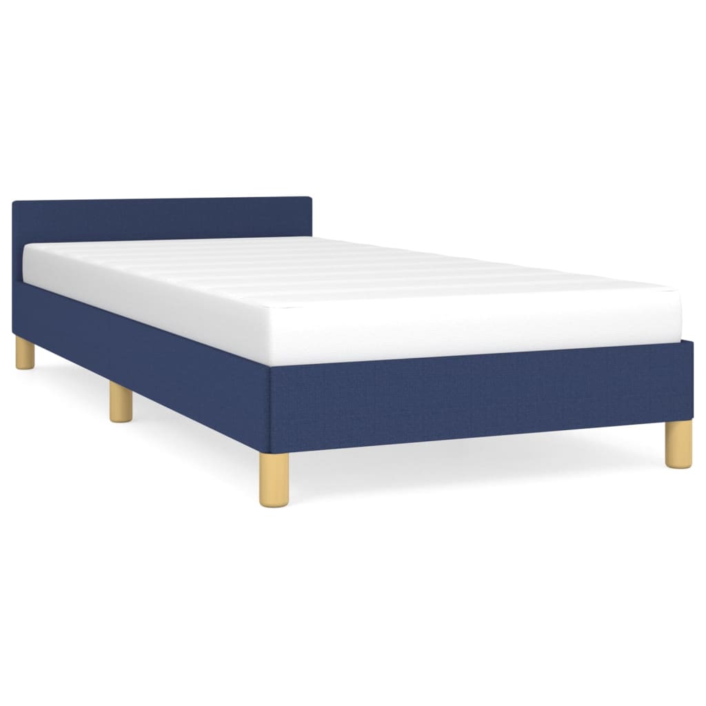 vidaXL Estructura de cama con cabecero sin colchón tela azul 80x200 cm