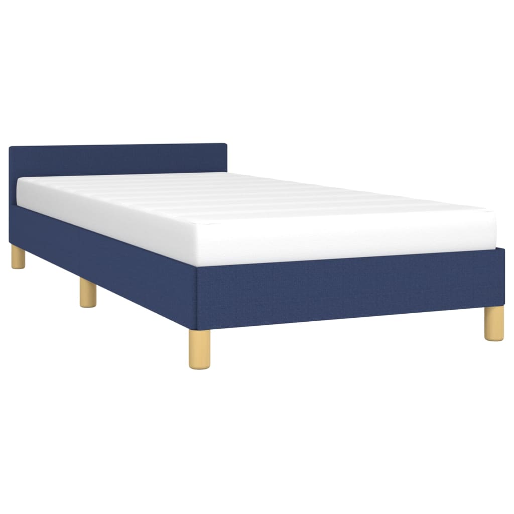 vidaXL Estructura de cama con cabecero sin colchón tela azul 80x200 cm