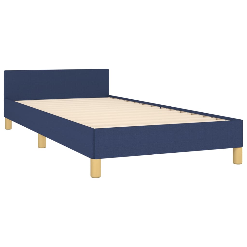 vidaXL Estructura de cama con cabecero sin colchón tela azul 80x200 cm