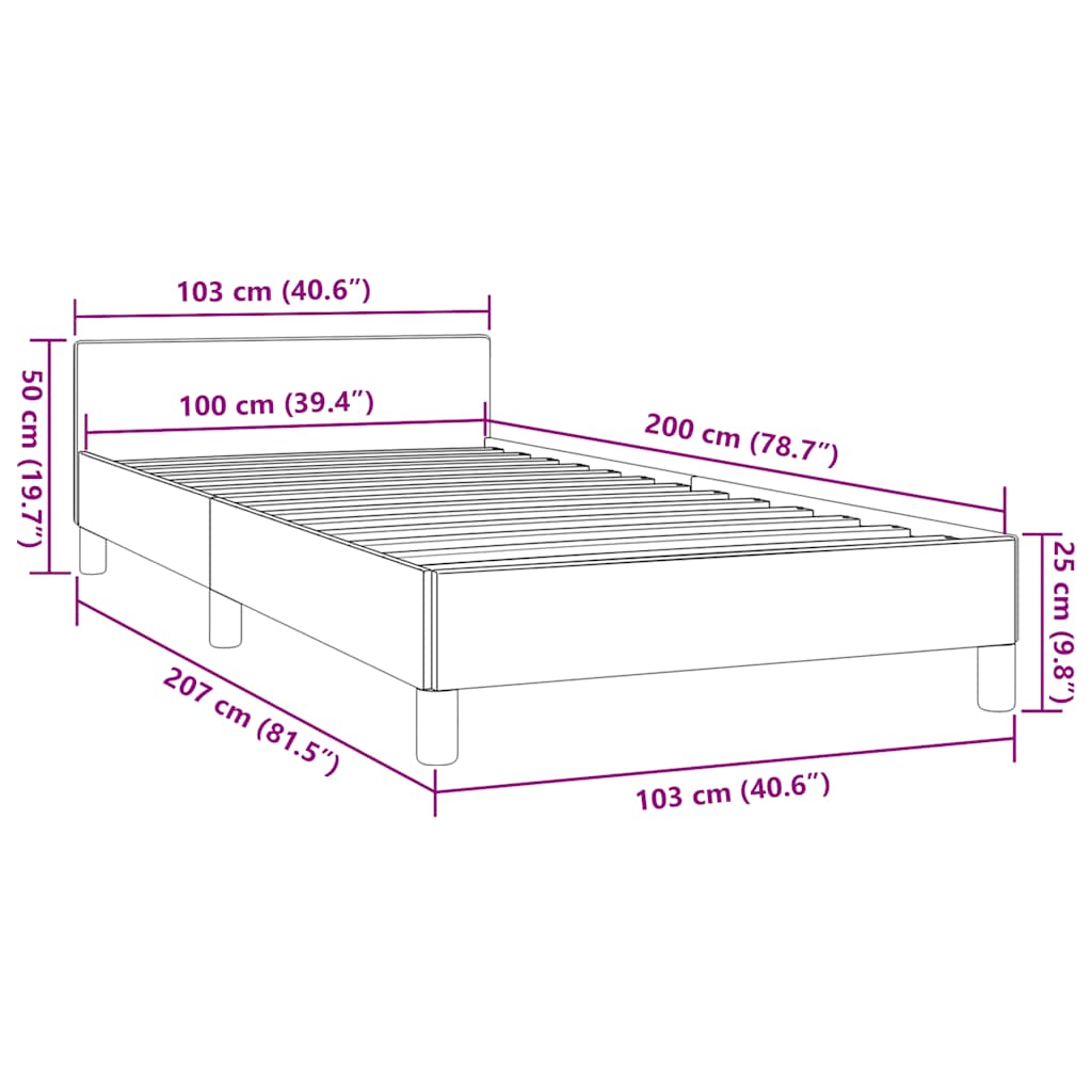 vidaXL Estructura de cama sin colchón tela verde 100x200 cm