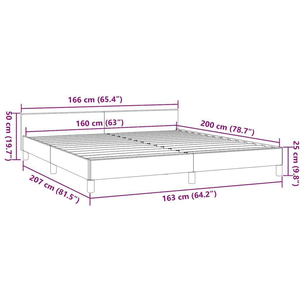 vidaXL Estructura de cama sin colchón tela verde 160x200 cm