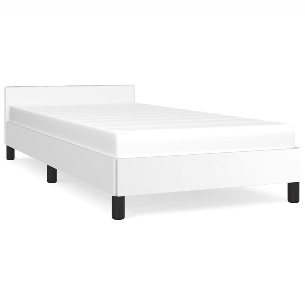 vidaXL Estructura de cama con cabecero sin colchón blanco 80x200 cm