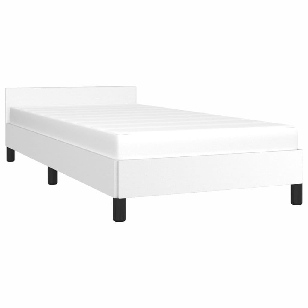 vidaXL Estructura de cama con cabecero sin colchón blanco 80x200 cm