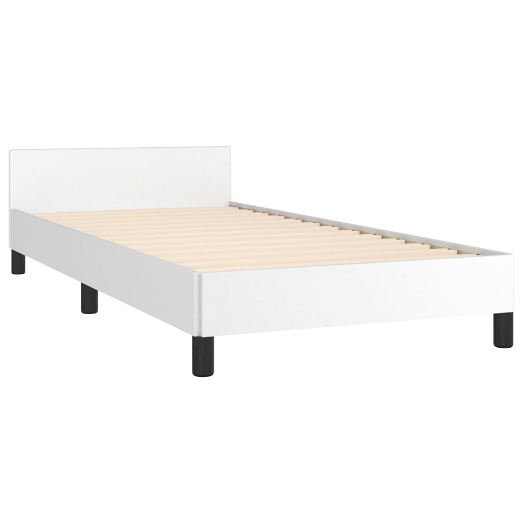 vidaXL Estructura de cama con cabecero sin colchón blanco 80x200 cm