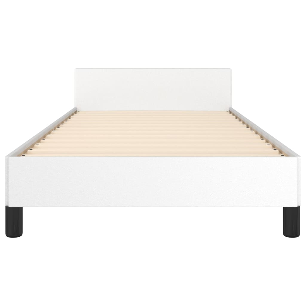 vidaXL Estructura de cama con cabecero sin colchón blanco 80x200 cm