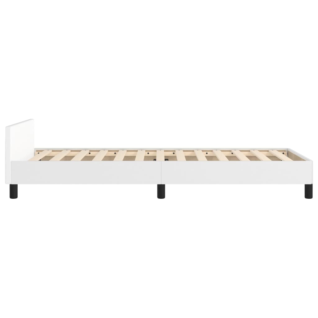 vidaXL Estructura de cama con cabecero sin colchón blanco 80x200 cm