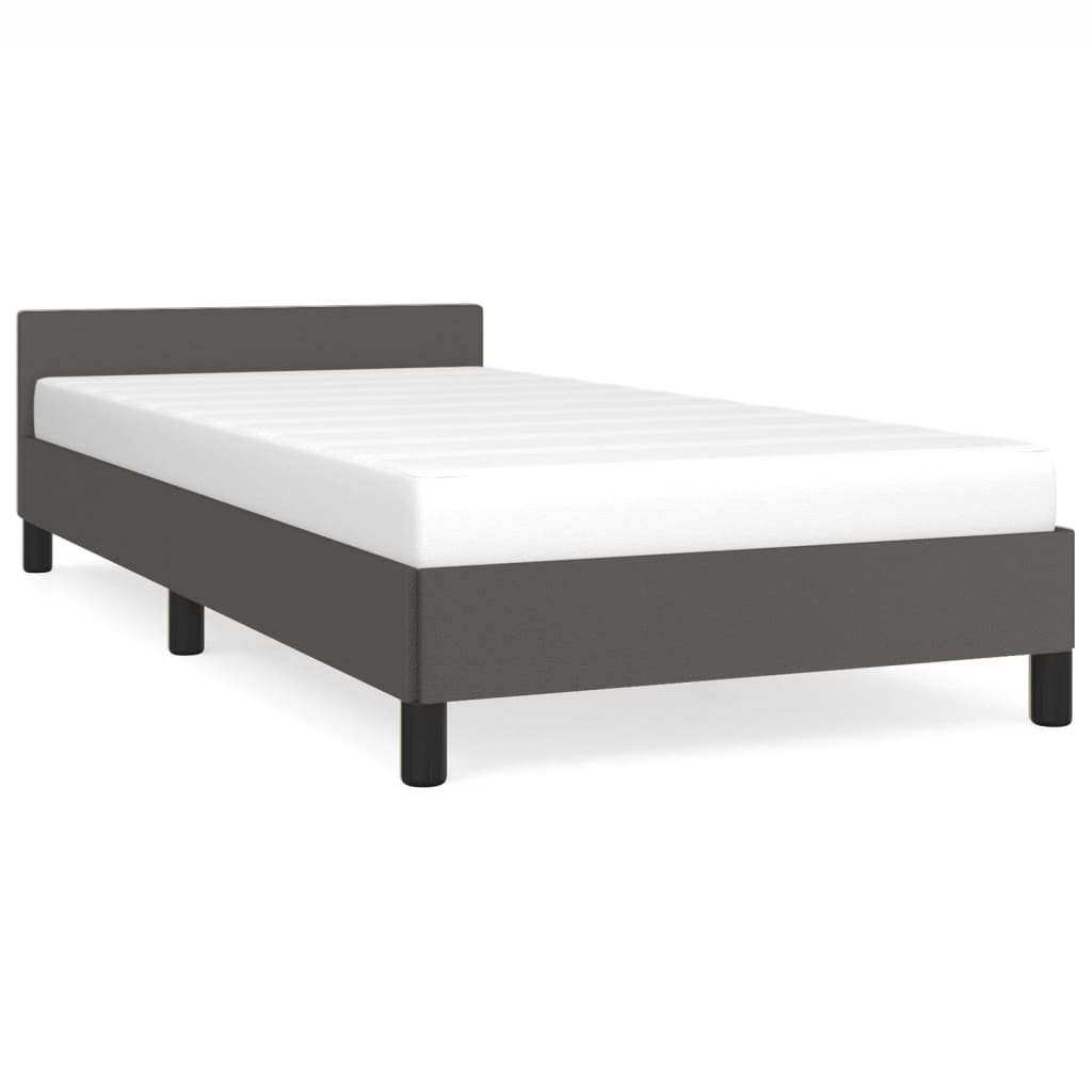 vidaXL Estructura de cama con cabecero sin colchón gris 80x200 cm