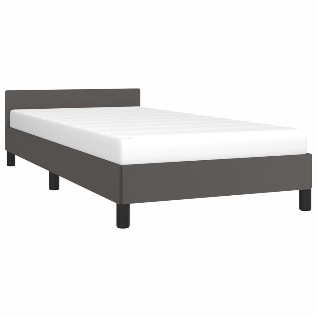 vidaXL Estructura de cama con cabecero sin colchón gris 80x200 cm