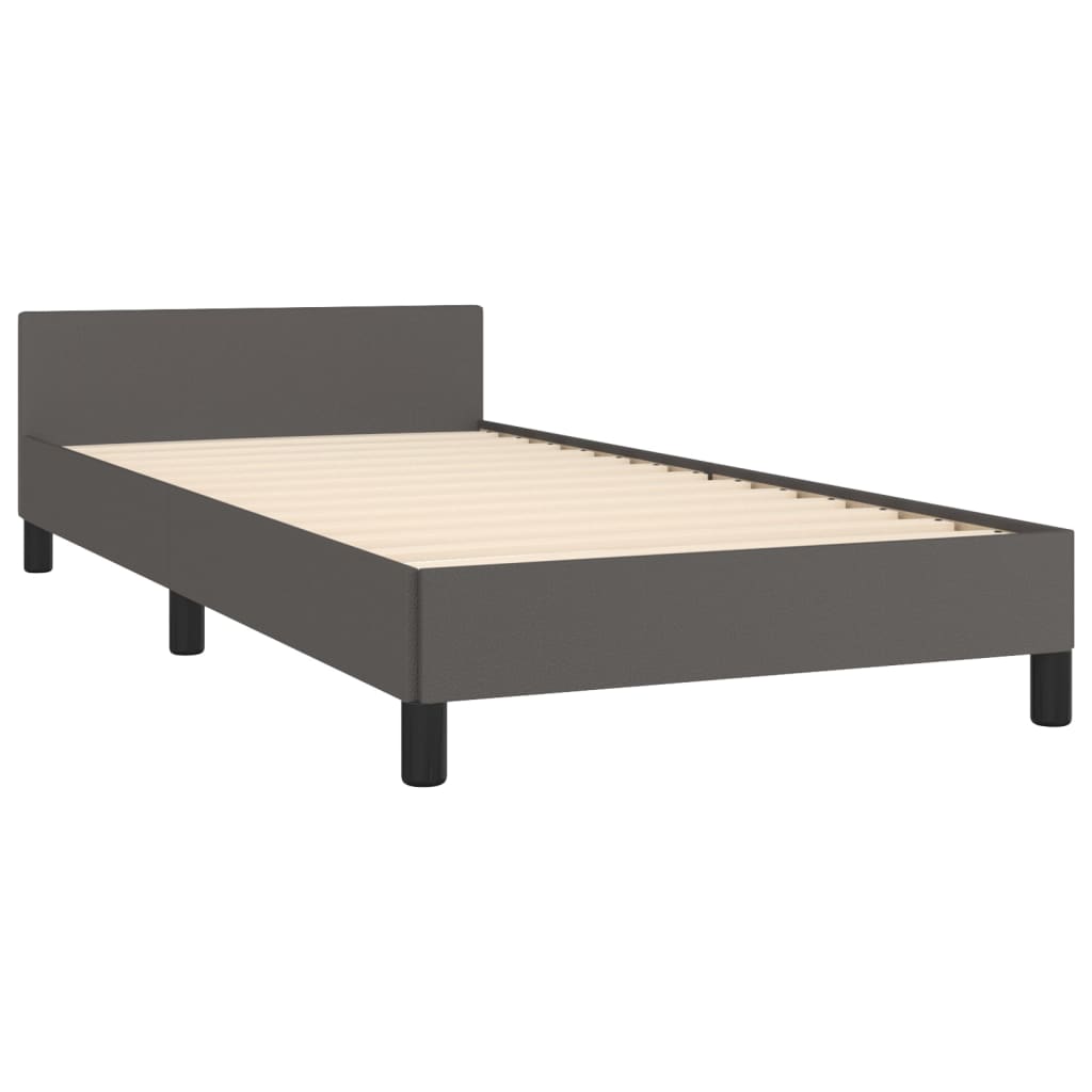 vidaXL Estructura de cama con cabecero sin colchón gris 80x200 cm