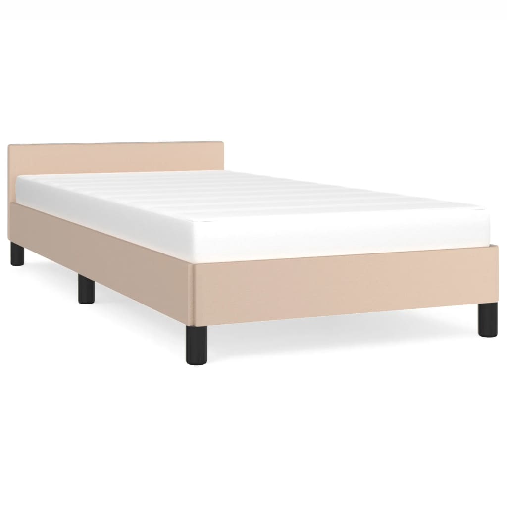 vidaXL Estructura de cama con cabecero sin colchón capuchino 80x200 cm