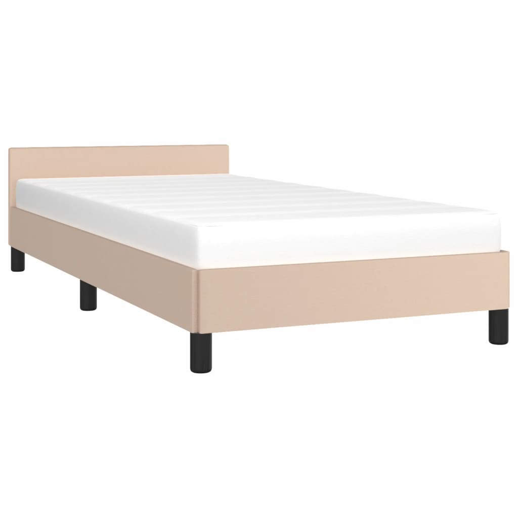 vidaXL Estructura de cama con cabecero sin colchón capuchino 80x200 cm