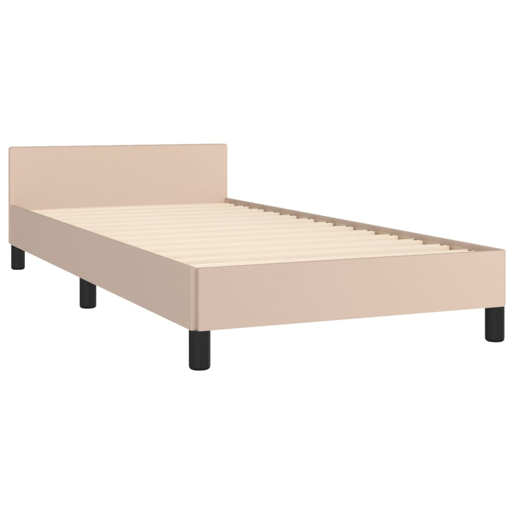 vidaXL Estructura de cama con cabecero sin colchón capuchino 80x200 cm