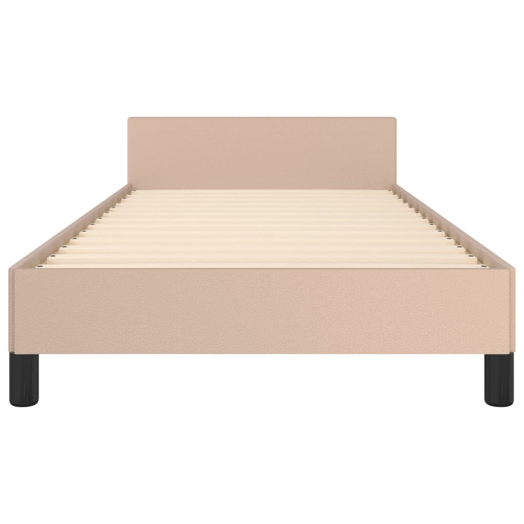 vidaXL Estructura de cama con cabecero sin colchón capuchino 80x200 cm