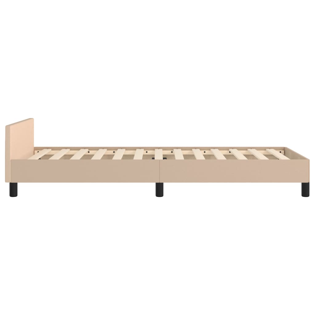 vidaXL Estructura de cama con cabecero sin colchón capuchino 80x200 cm