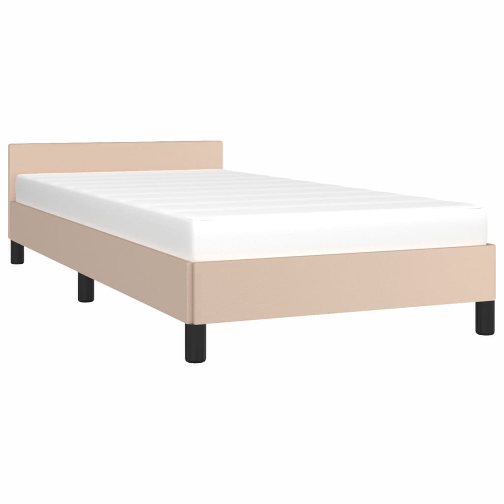 vidaXL Estructura de cama con cabecero sin colchón capuchino 90x190 cm