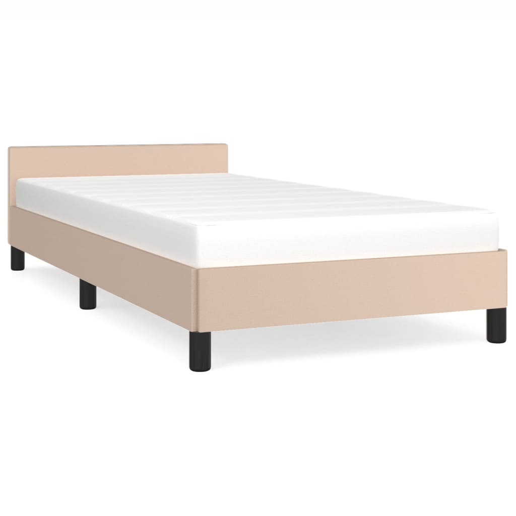 vidaXL Estructura de cama con cabecero sin colchón capuchino 90x200 cm