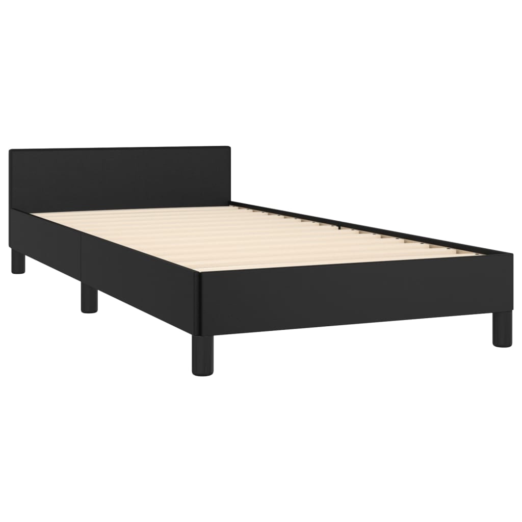 vidaXL Estructura de cama con cabecero sin colchón negro 100x200 cm