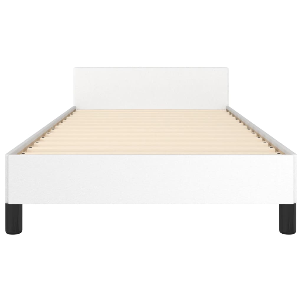 vidaXL Estructura de cama con cabecero sin colchón blanco 100x200 cm