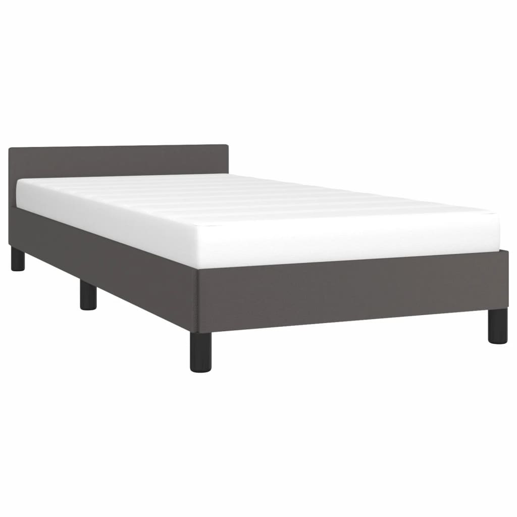 vidaXL Estructura de cama con cabecero sin colchón gris 100x200 cm