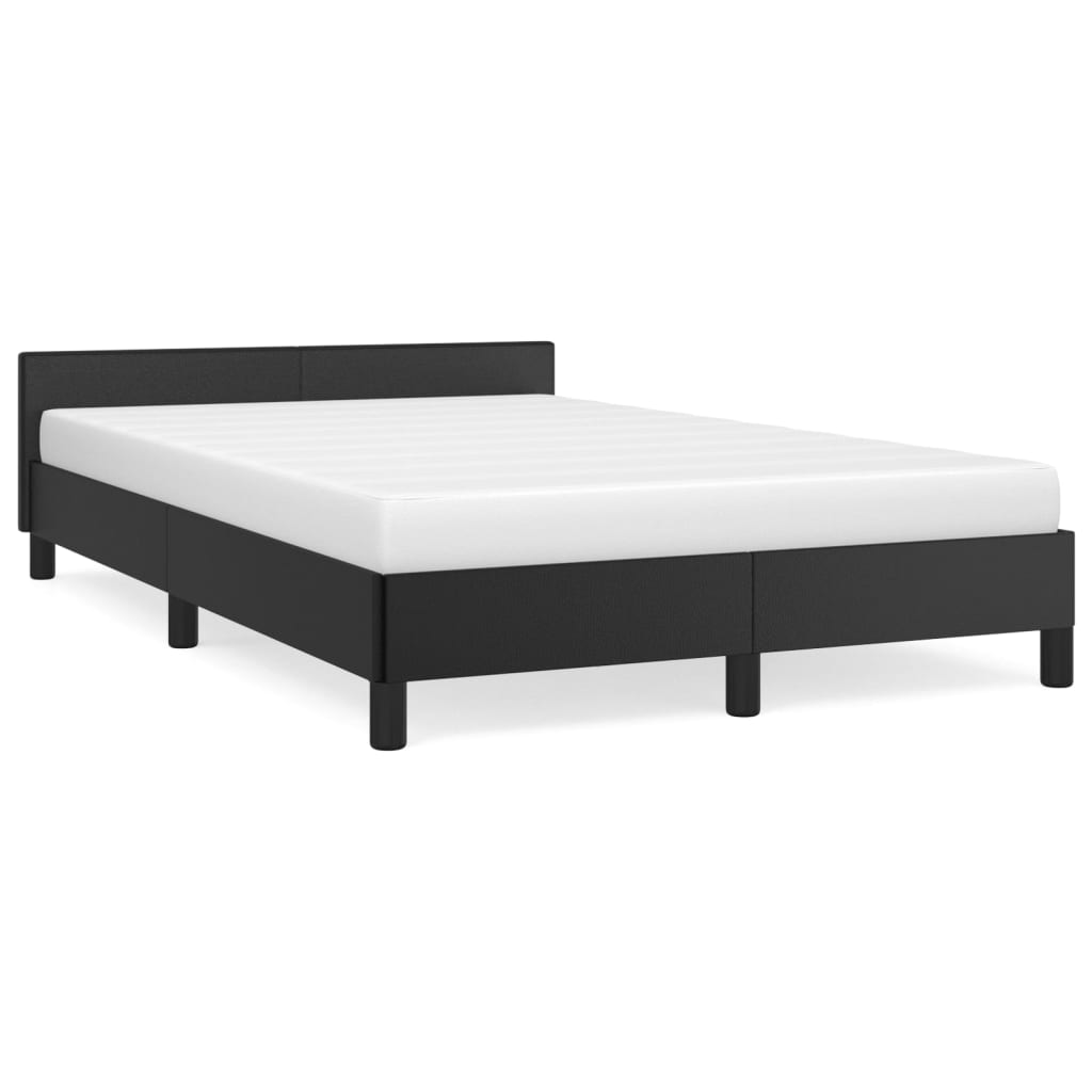 vidaXL Estructura de cama con cabecero sin colchón negro 120x200 cm