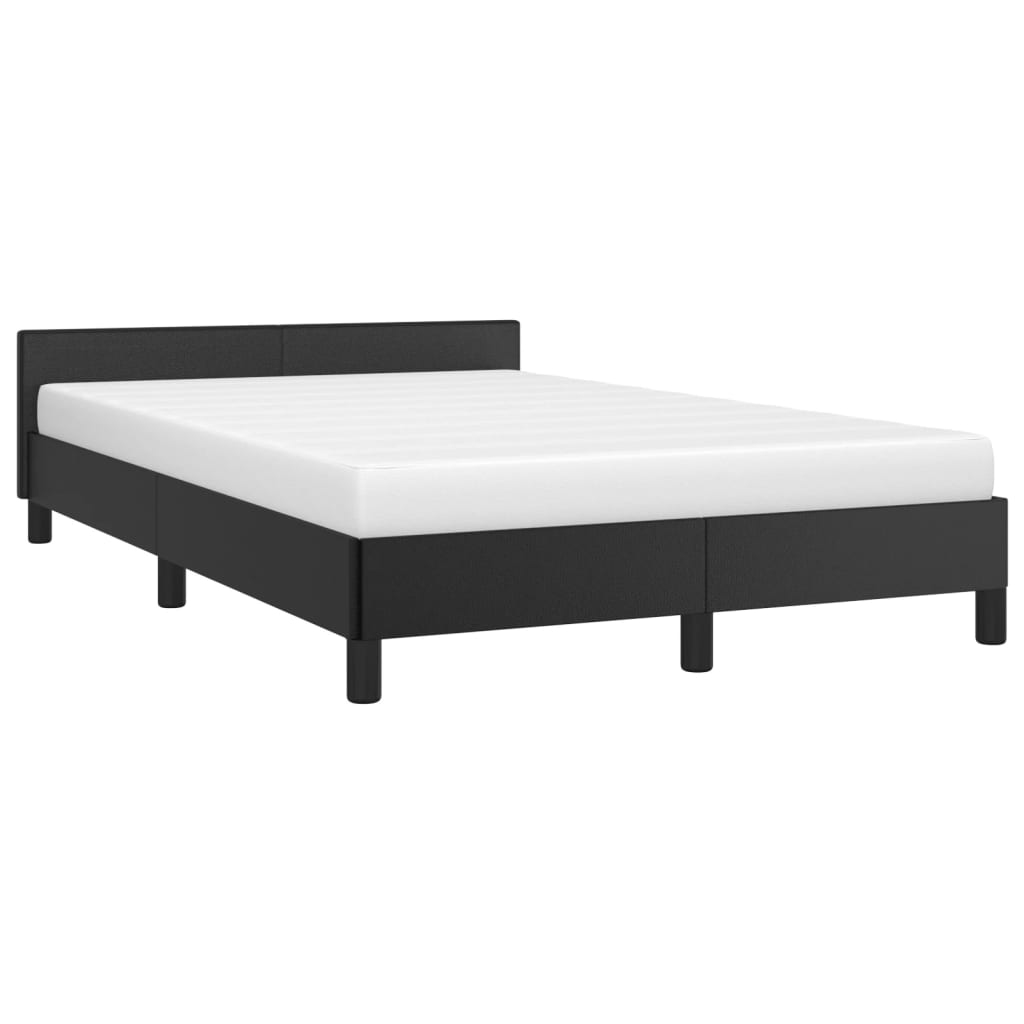 vidaXL Estructura de cama con cabecero sin colchón negro 120x200 cm