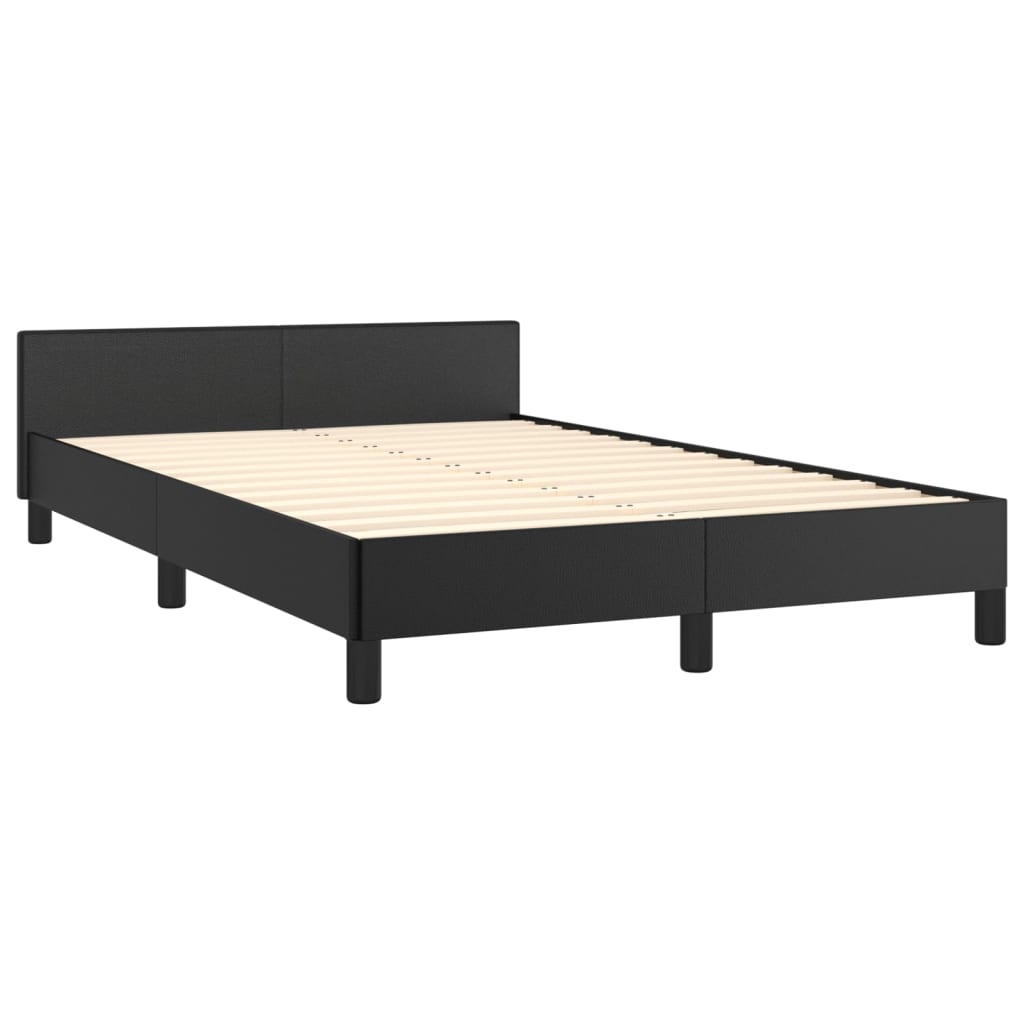 vidaXL Estructura de cama con cabecero sin colchón negro 120x200 cm