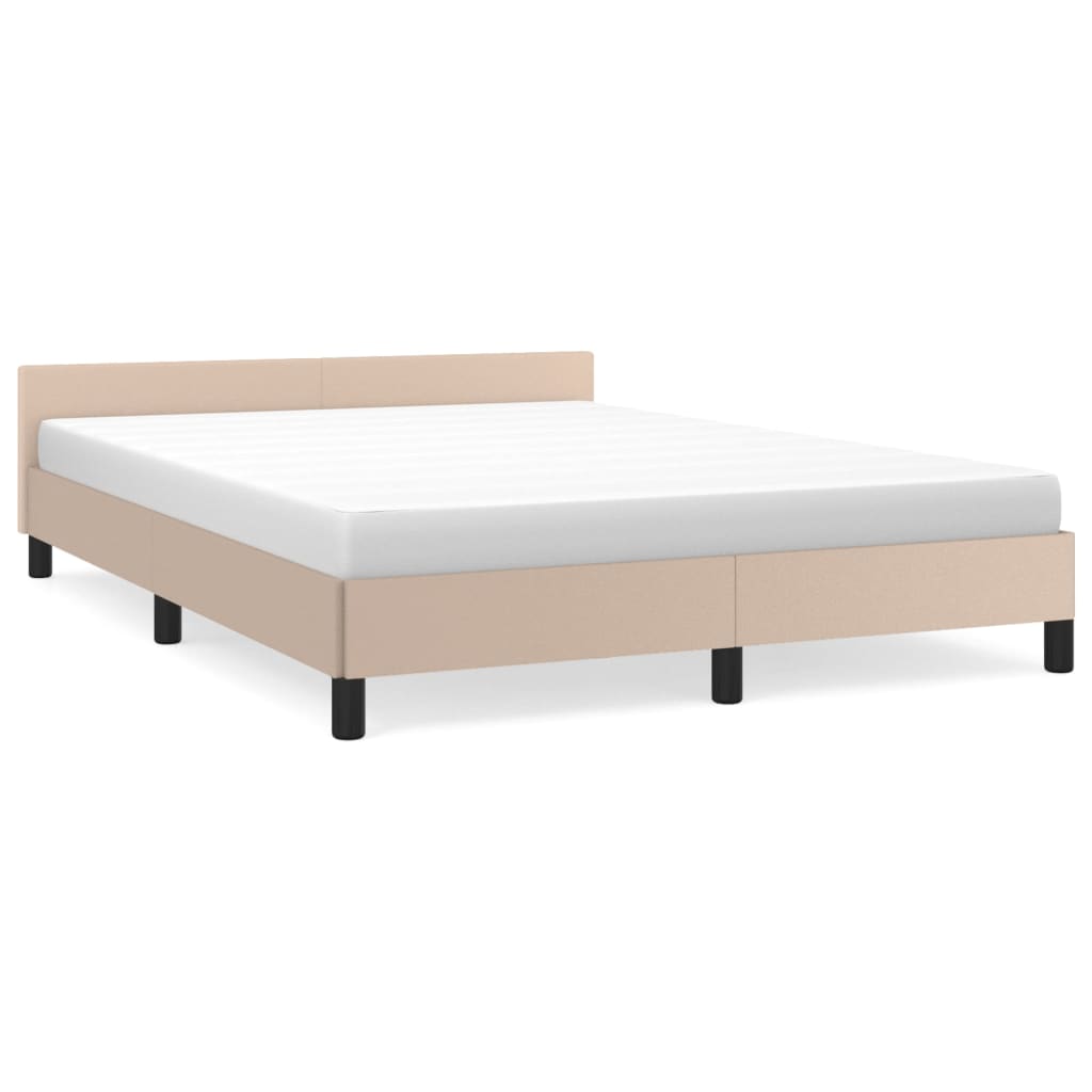 vidaXL Estructura de cama con cabecero sin colchón capuchino 140x190cm