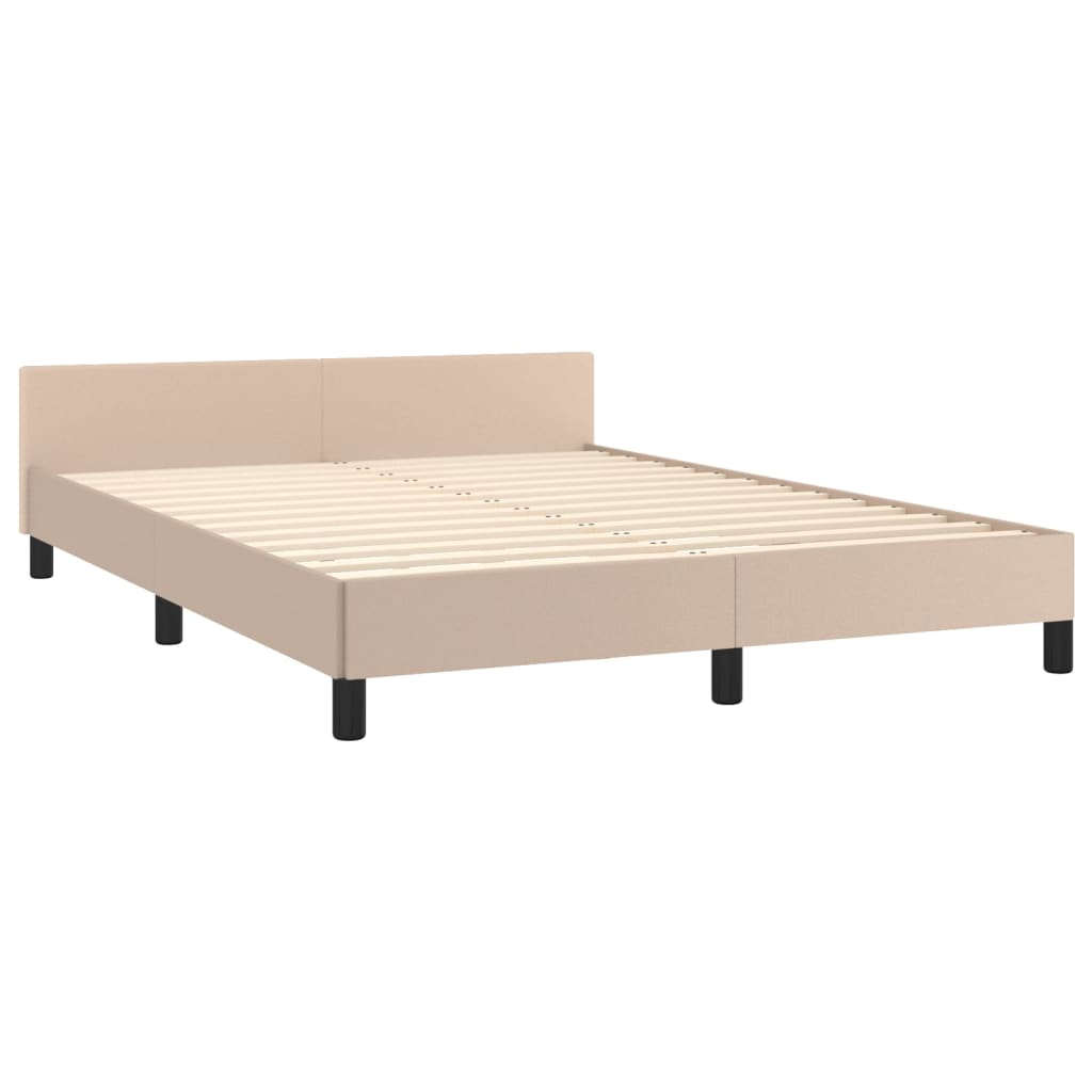 vidaXL Estructura de cama con cabecero sin colchón capuchino 140x190cm