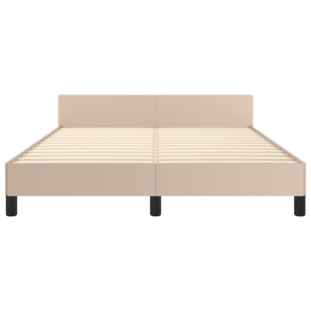 vidaXL Estructura de cama con cabecero sin colchón capuchino 140x190cm