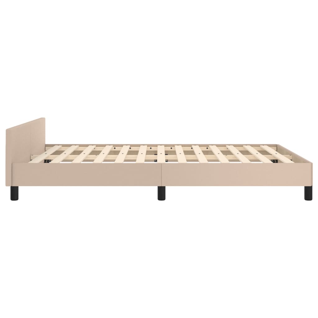 vidaXL Estructura de cama con cabecero sin colchón capuchino 140x190cm