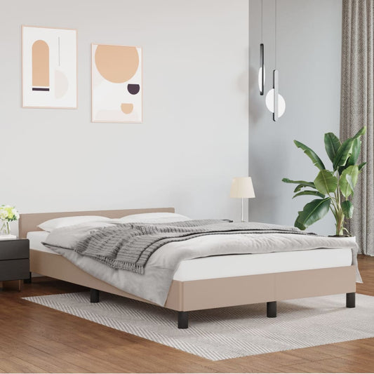 vidaXL Estructura de cama con cabecero sin colchón capuchino 140x190cm