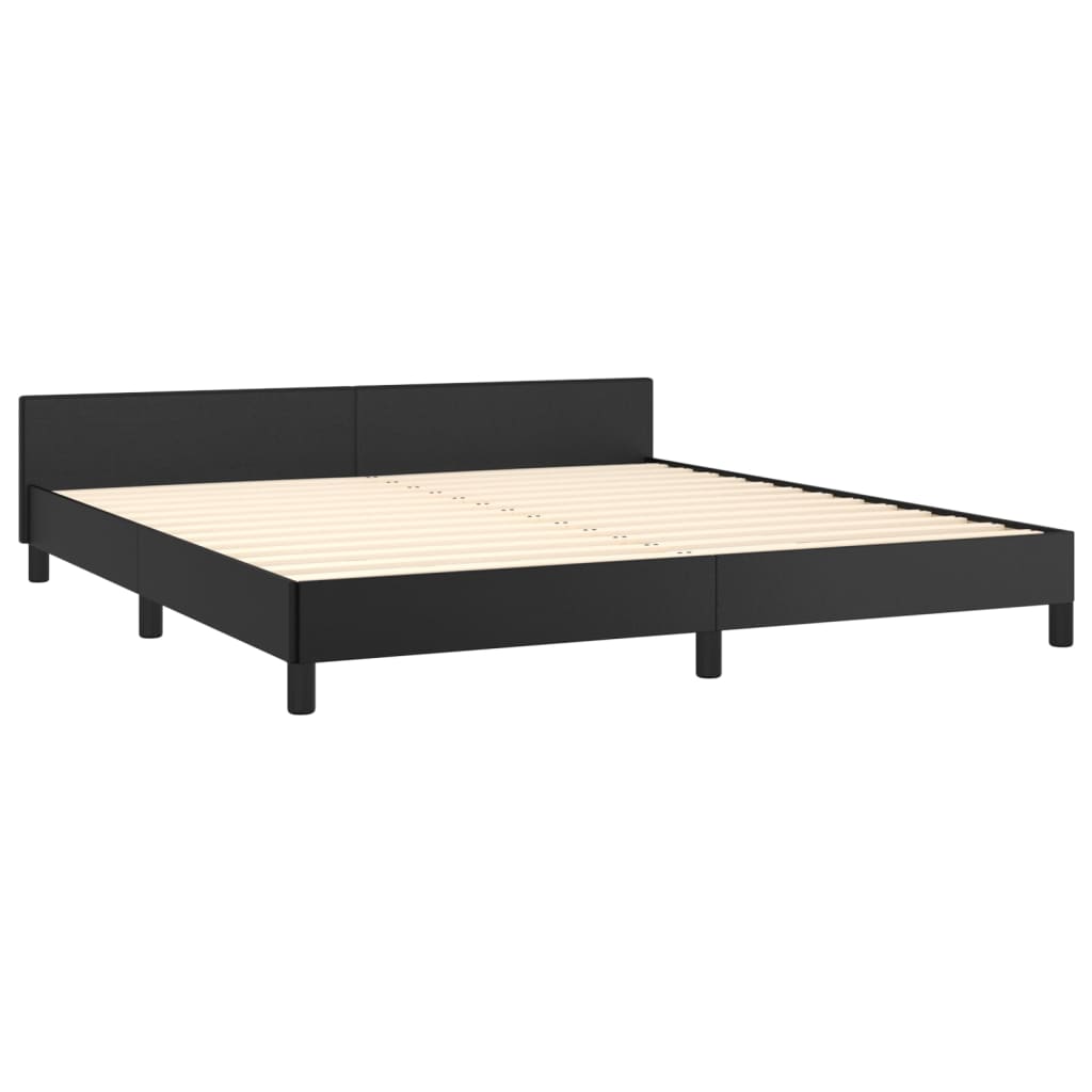 vidaXL Estructura de cama con cabecero sin colchón negro 160x200 cm